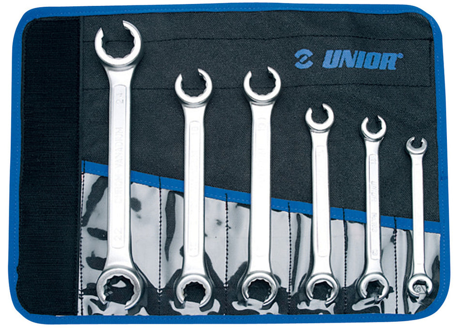 Unior Set of Offset Open Ring Wrenches in Bag