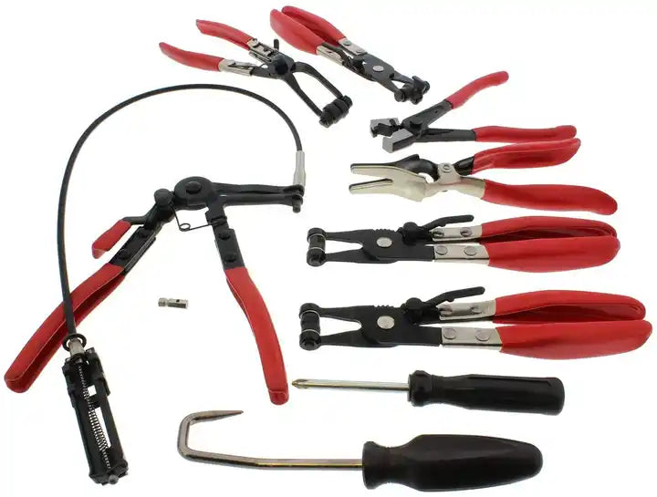 YZ Universal Automotive Wire Long Reach Hose Clamp Pliers Set Hand Tools 9PCS Hose Clamp Pliers Set