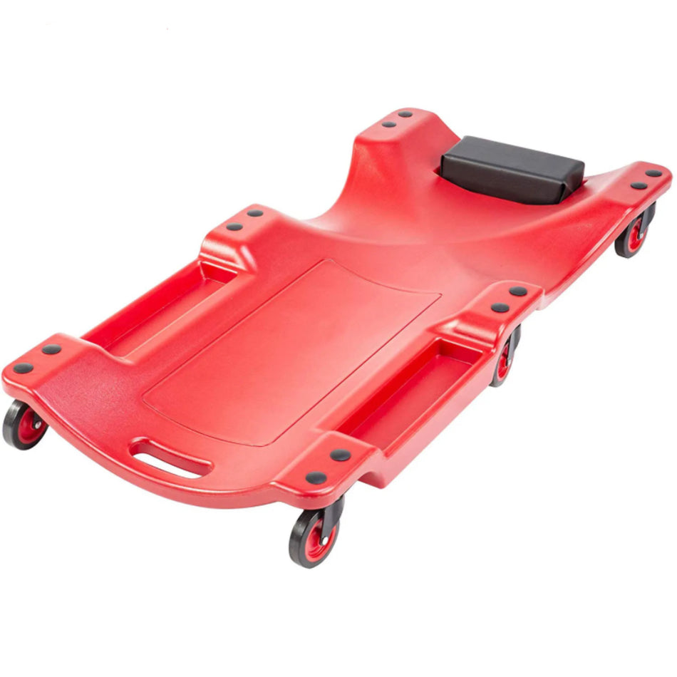 YZ-A117 Big Red Plastic Car Mechanic Creeper Six Wheel with Grooves Tool
