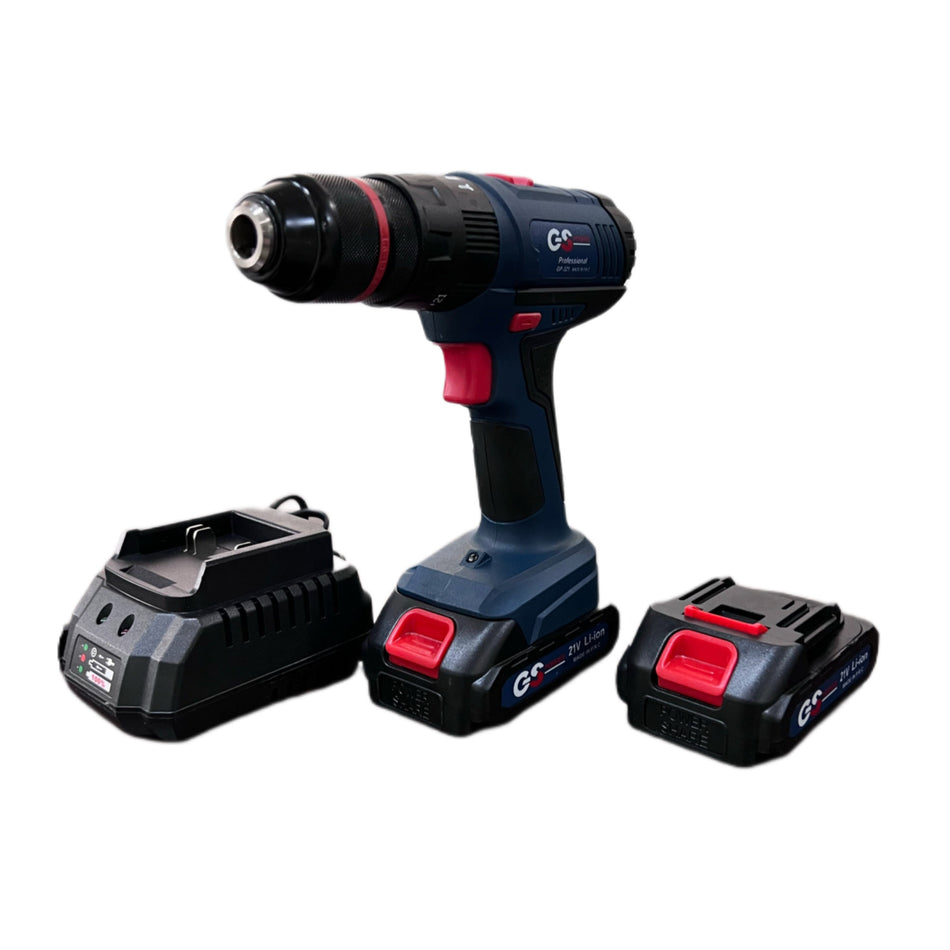GS Power Cordless Impact Hammer Drill set with 2 x 21V Batteries