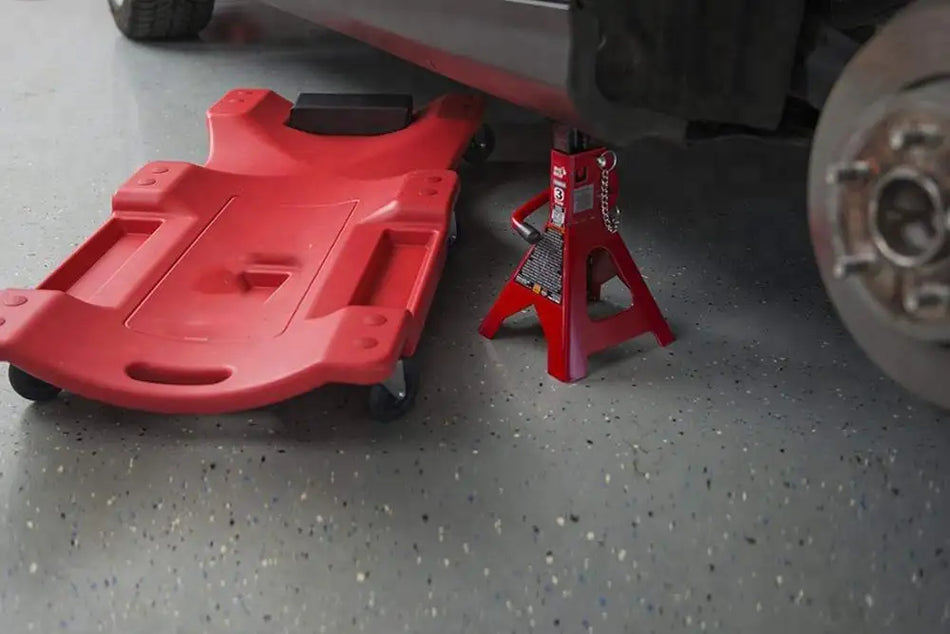 YZ-A117 Big Red Plastic Car Mechanic Creeper Six Wheel with Grooves Tool