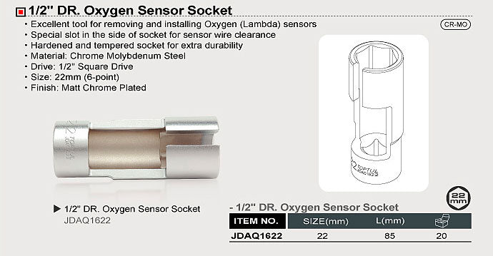 TOPTUL 1/2" DR. Oxygen Sensor Socket