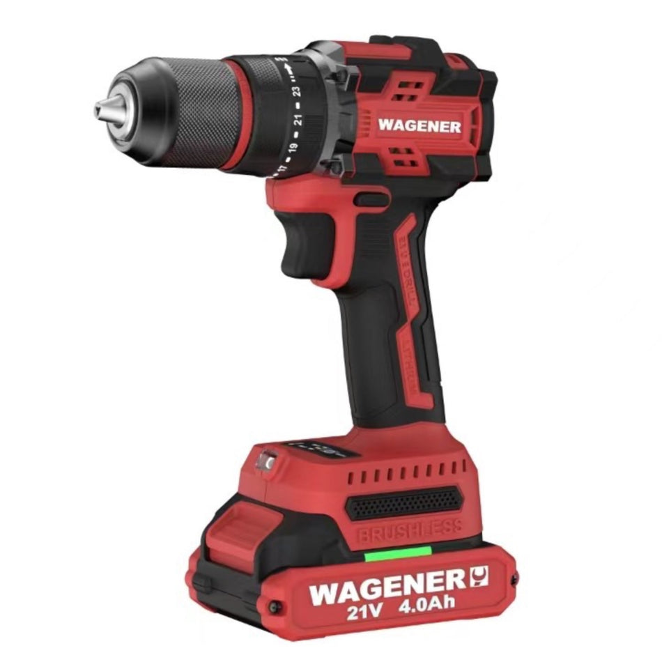 WAGENER WG-DM01 Cordless Hammer Drill 10mm set 2 speeds with 2 x 21V Batteries With Variable Speed